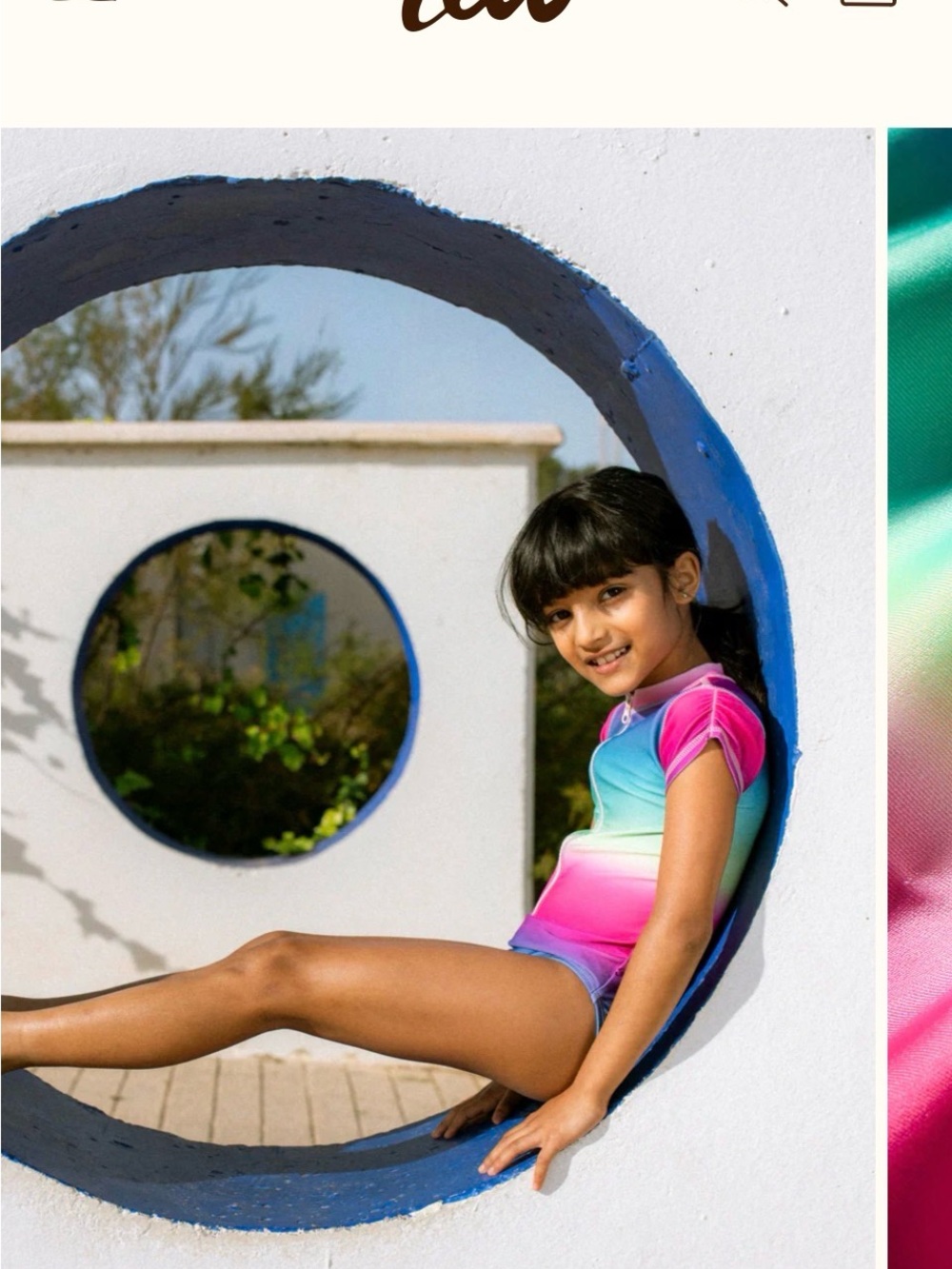 Tea Collection Rainbow Gradient Short-Sleeve Rashguard - Pink, Blue, Green
